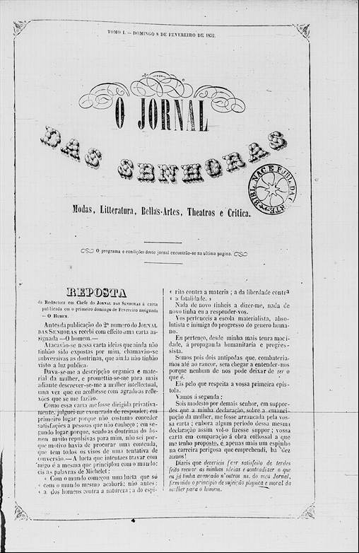 Página de O Jornal das Senhoras