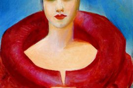 autorretrato de Tarsila do Amaral com casaco vermelho