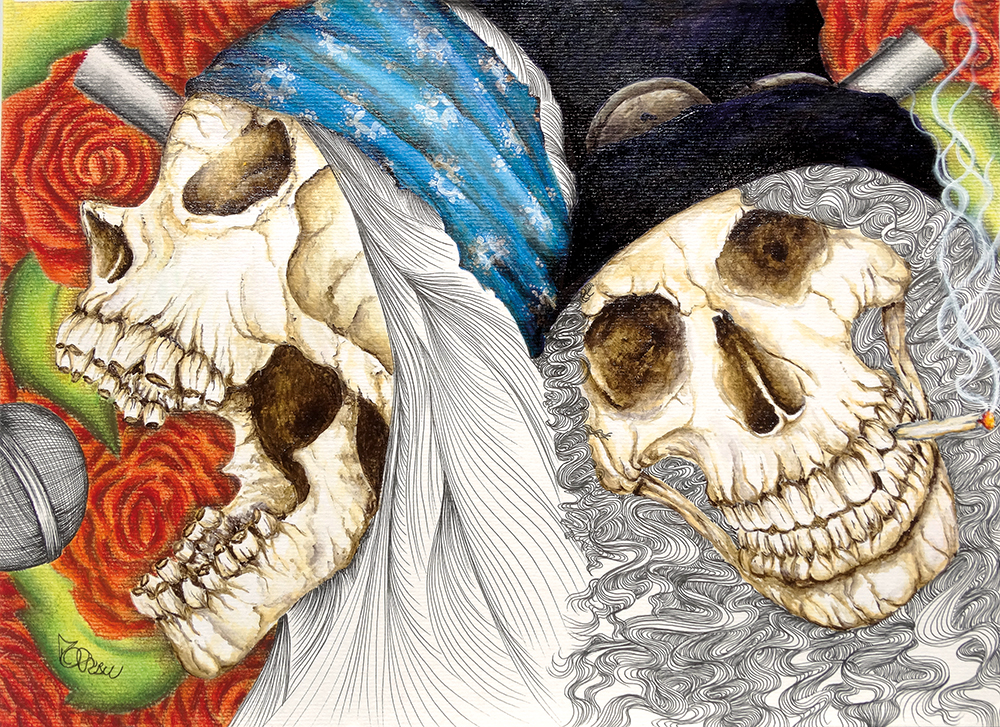 Desenho homenagem banda Guns´n Roses in Roses