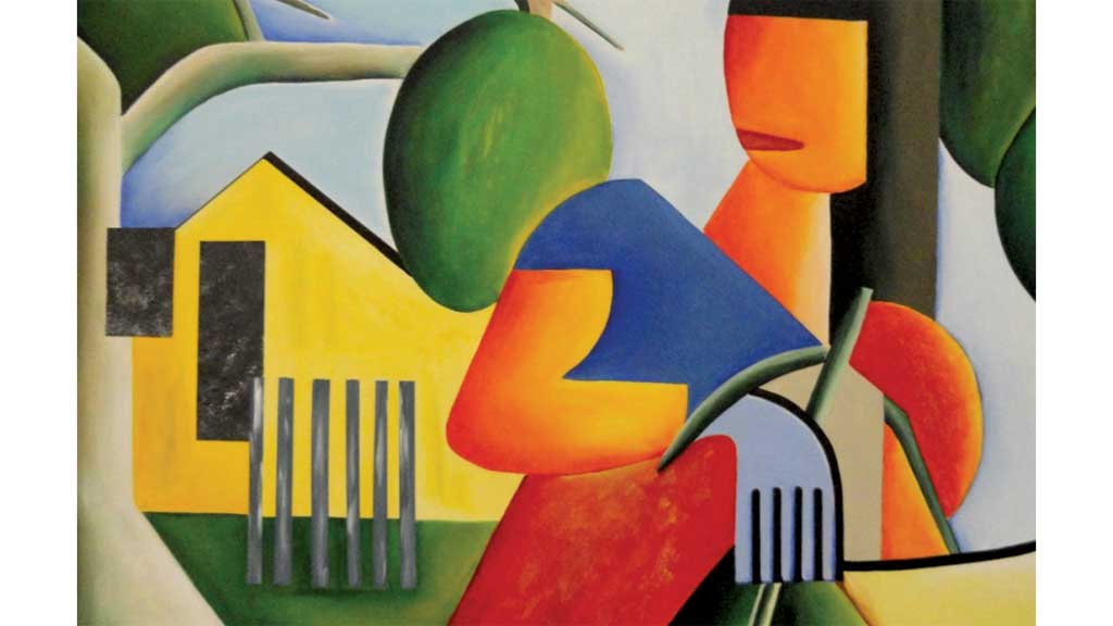 Imagem da obra "A caipirinha" de Tarsila do Amaral