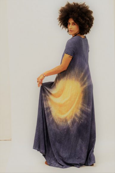 Lorrayne veste vestido longo azul - sol