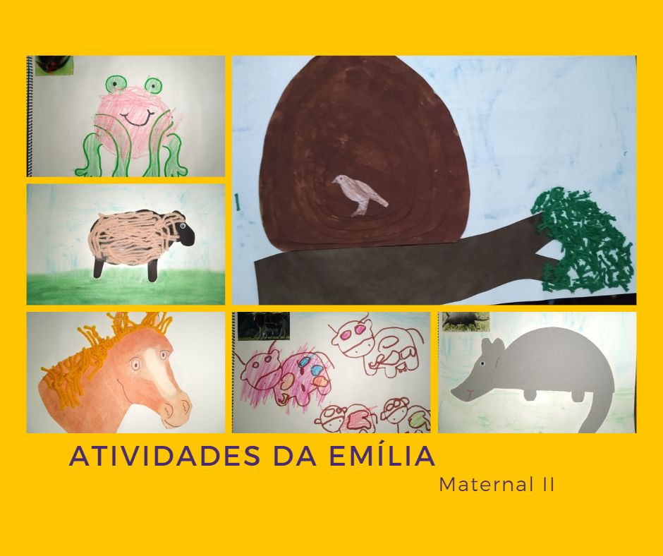 Atividades desenvolvidas pela aluna Emília estudante do Maternal II.